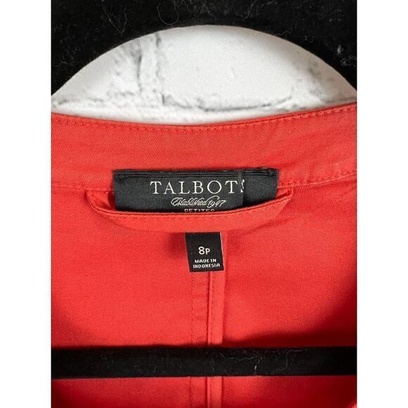 TALBOTS Petites red terracotta cotton spandex stretch jacket cardigan unlined 8P - Picture 2 of 7